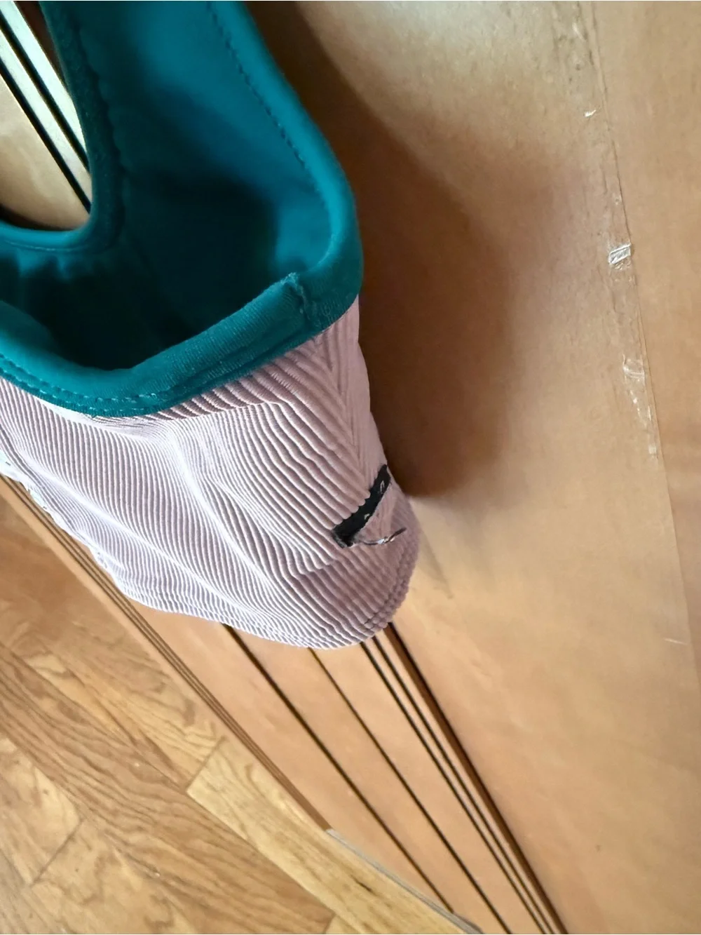 Tiger Friday CXL bra - Ribbed Tank Crop Top in Mauve with Teal Trim